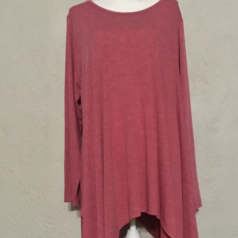 3X maroon asymmetrical top